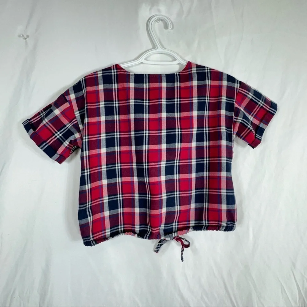 Children’s Place Girl’s Plaid Drawstring Waist Top